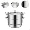 Stainless Steel Steamer Pot , 2 Tier Multifunctional Cooking Pot, Food for