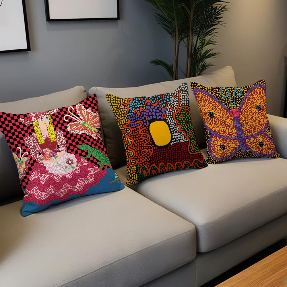 Cushion k-Kusama y-Yayoi Cover Comfortable Soft Pillow Case Art for Sofa Living Room Home Office Decor and Protective Covers
