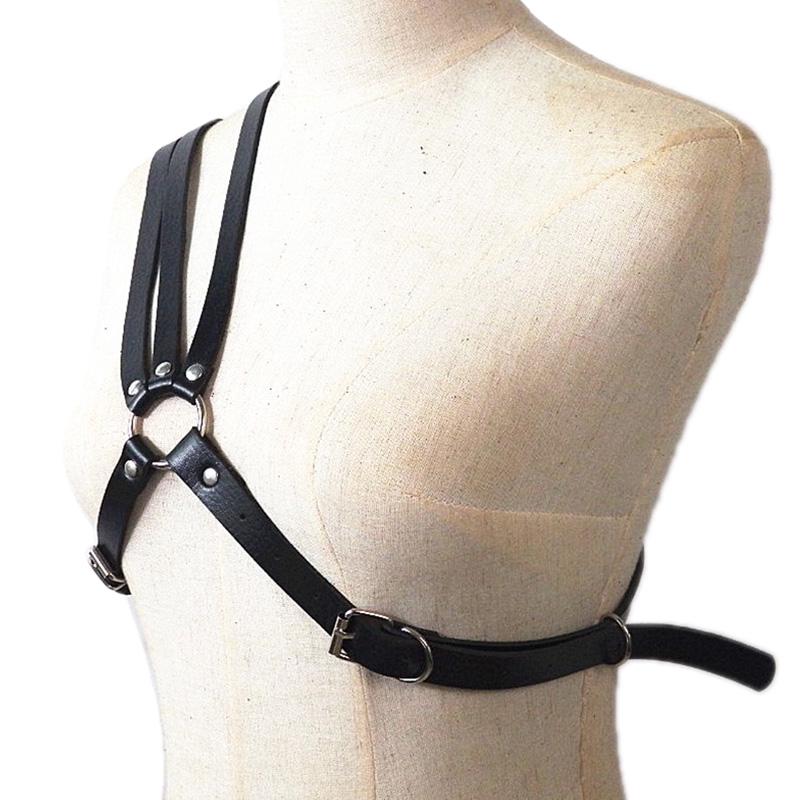 Men'S Faux Leather Lingerie Harness Bondage Erotic Rivet Chest Belts Adjustable