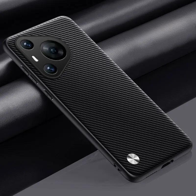 Plain PU Leather Case for Huawei Pura 80 Ultra 80 Pro Plus Camera Silicone Matte Bumper Soft Frame Shockproof Phone Cover for Pura80