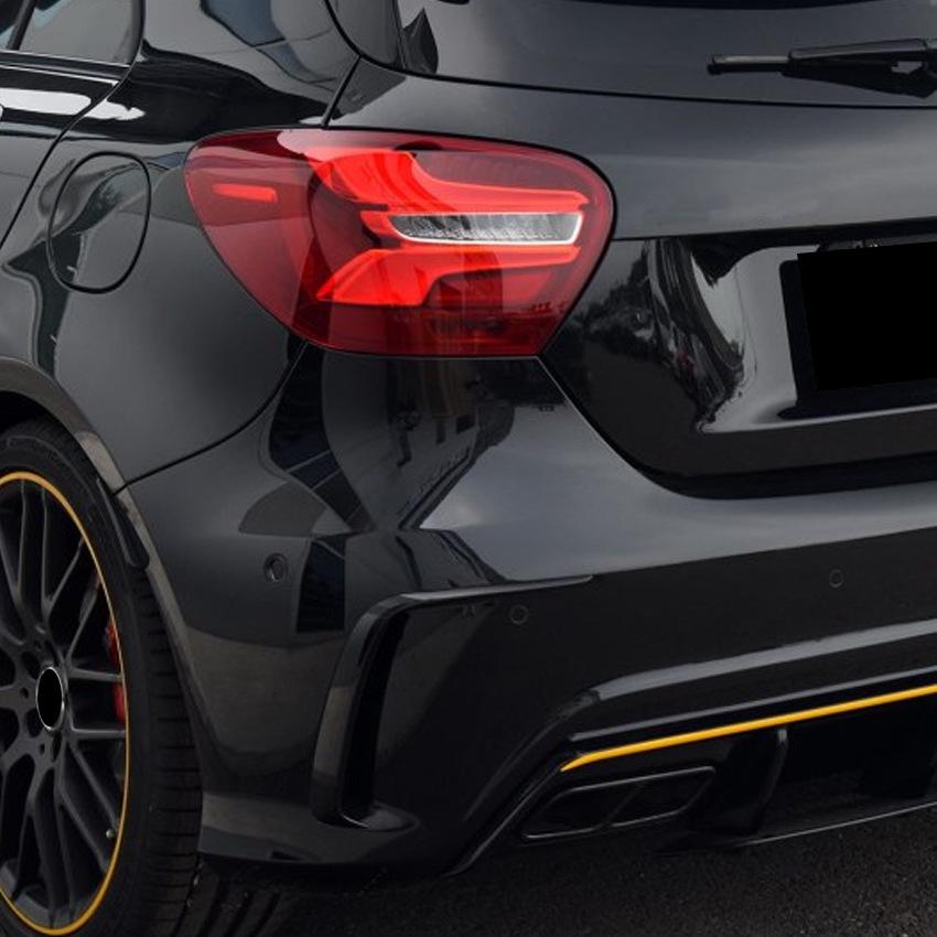 Heckstoßstangenlippe Spoiler Splitter Canards Für Mercedes Benz W176 A200 A250 A260 A45 AMG 2013-2018 Hatchback Schwarzes Bodykit Tuning