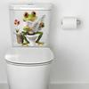 Frog Toilet Sticker Waterproof Funny Frog Reading Toilet Lid Decals Peel And Stick Removable Animal Sticker for Bathroom WC Wall Door Decor