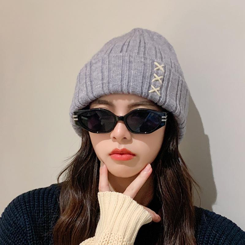 Hat for Women In Autumn and Winter Versatile Korean Thickened Warm Ear Protection Cute Knitted Wool Hat for Women Korean Style