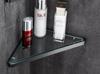 304 Stainless Steel Gunmetal Gray Corner Bathroom Glass Shelf