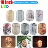 10Inch Chinese Style Solar Lanterns Waterproof LED Light Wedding Decoration Lantern Christmas Hanging Lamp Birthday Party Decor
