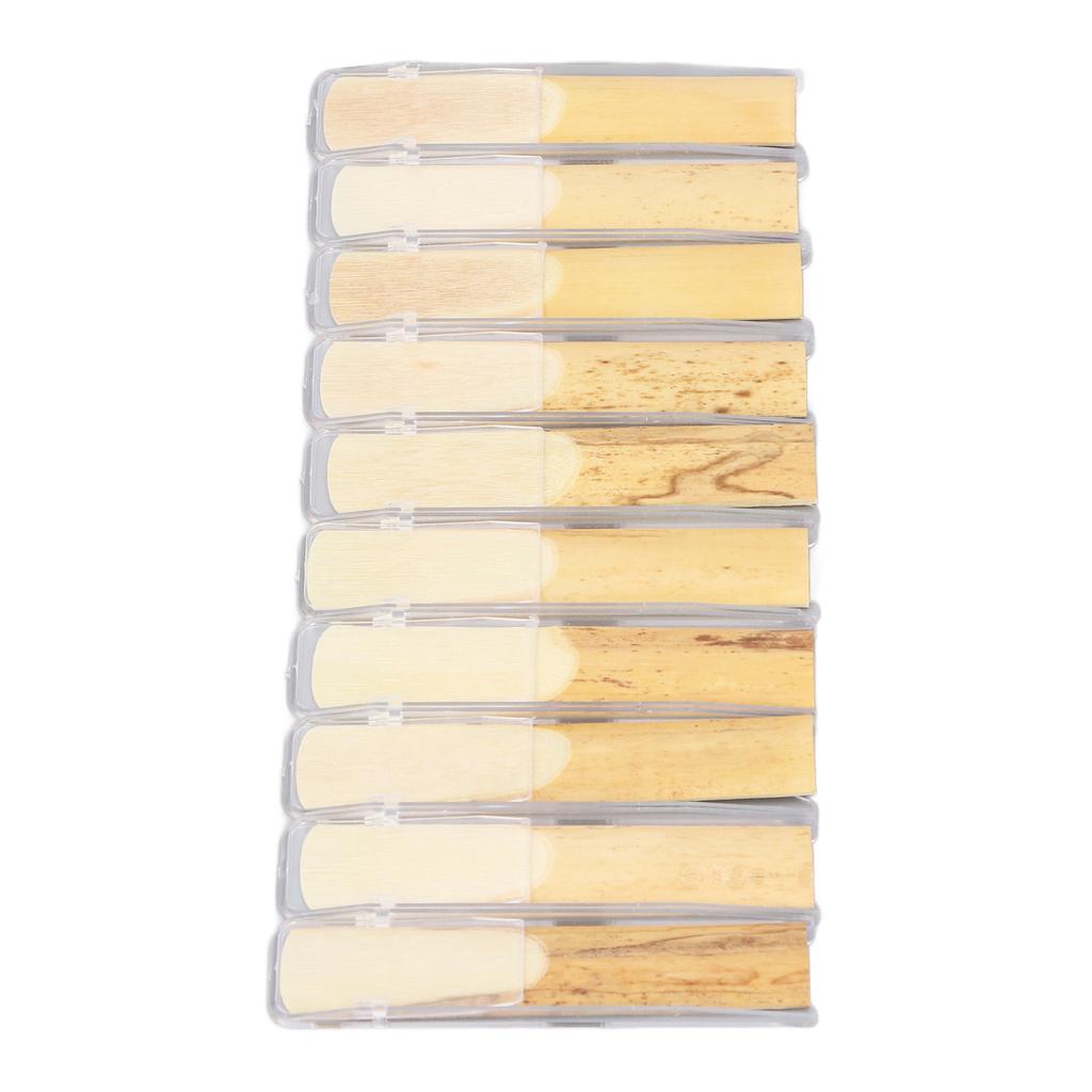 10PCS Tenor Saxophone Reeds 2.5 Strength Bb Key Reeds Replacement for Beginners and Performers 7.9x1.7x0.4cm