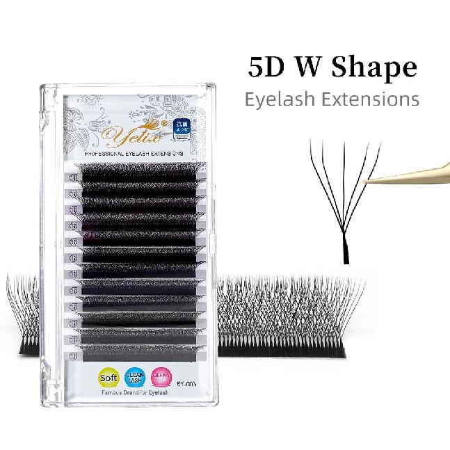 Yelix Cilios 5D W Shape Eyelash Extensions 4D/6D/8D Premade Volume Fans Natural Soft Automatic Flowering Lash Makeup Supplies