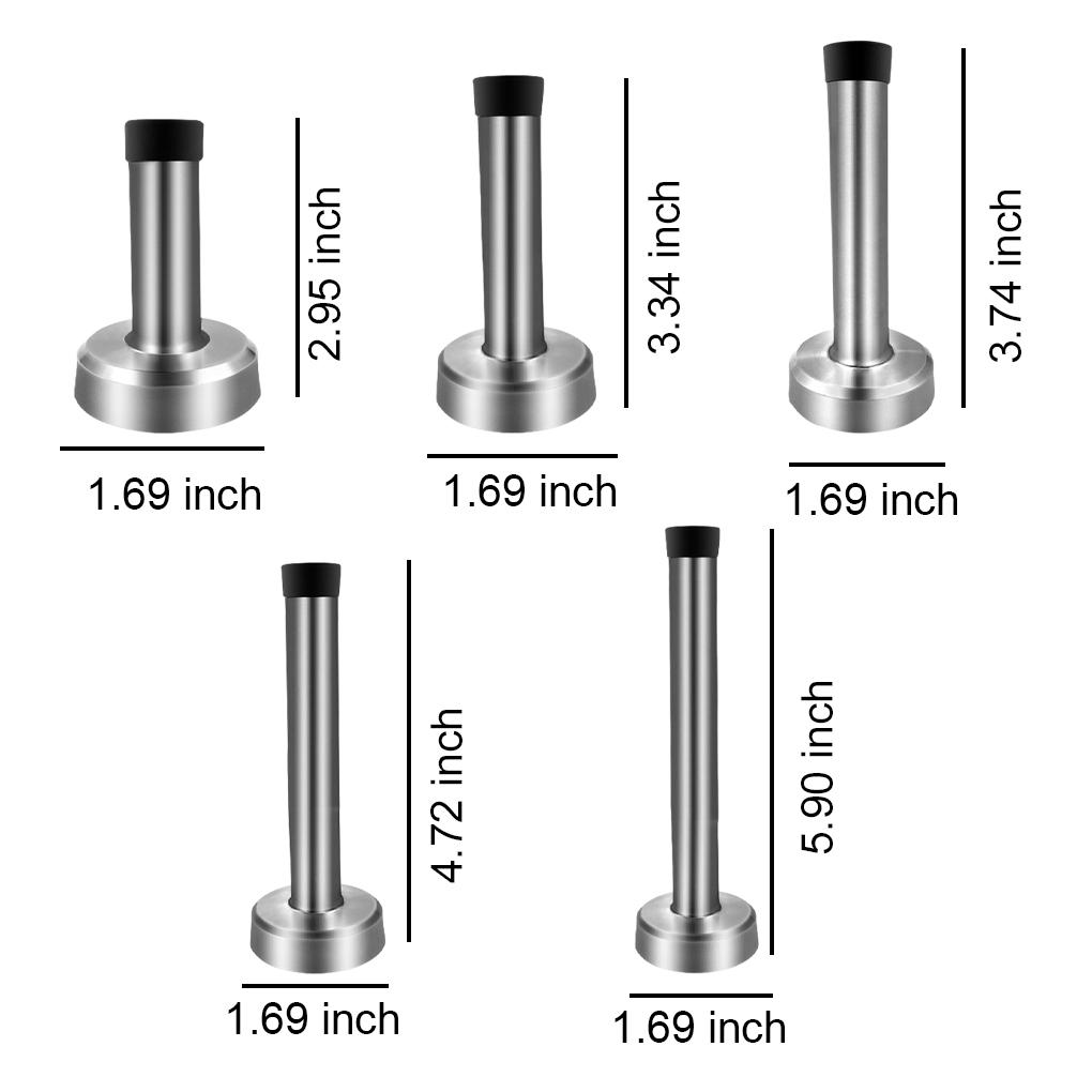 Silver Stainless Steel Door Stopper - Safe Reliable And Easy Installation Bathroom Door Stop Door Stops Holder