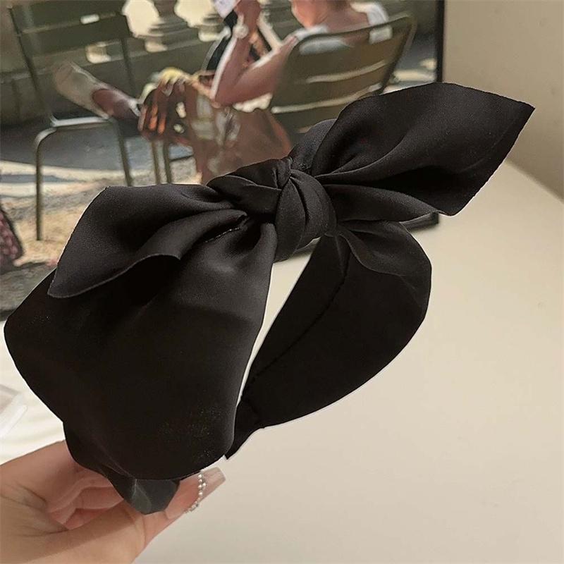 Top Bow Knot Satin Cloth Headband for Women Girls Daily Shopping Head Wears Simple Ladies Hair Hoop Accessories