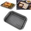 Nonstick Roster med Galler Kolstål Värmebeständig Rektangulär Rosterpanna Ugn Bakplåt
