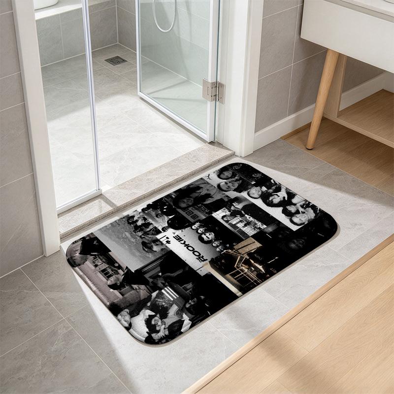 The Rookie Print Flannel Kitchen Mat Christmas Soft Area Rug Non Slip Floor Carpet Home Decoration