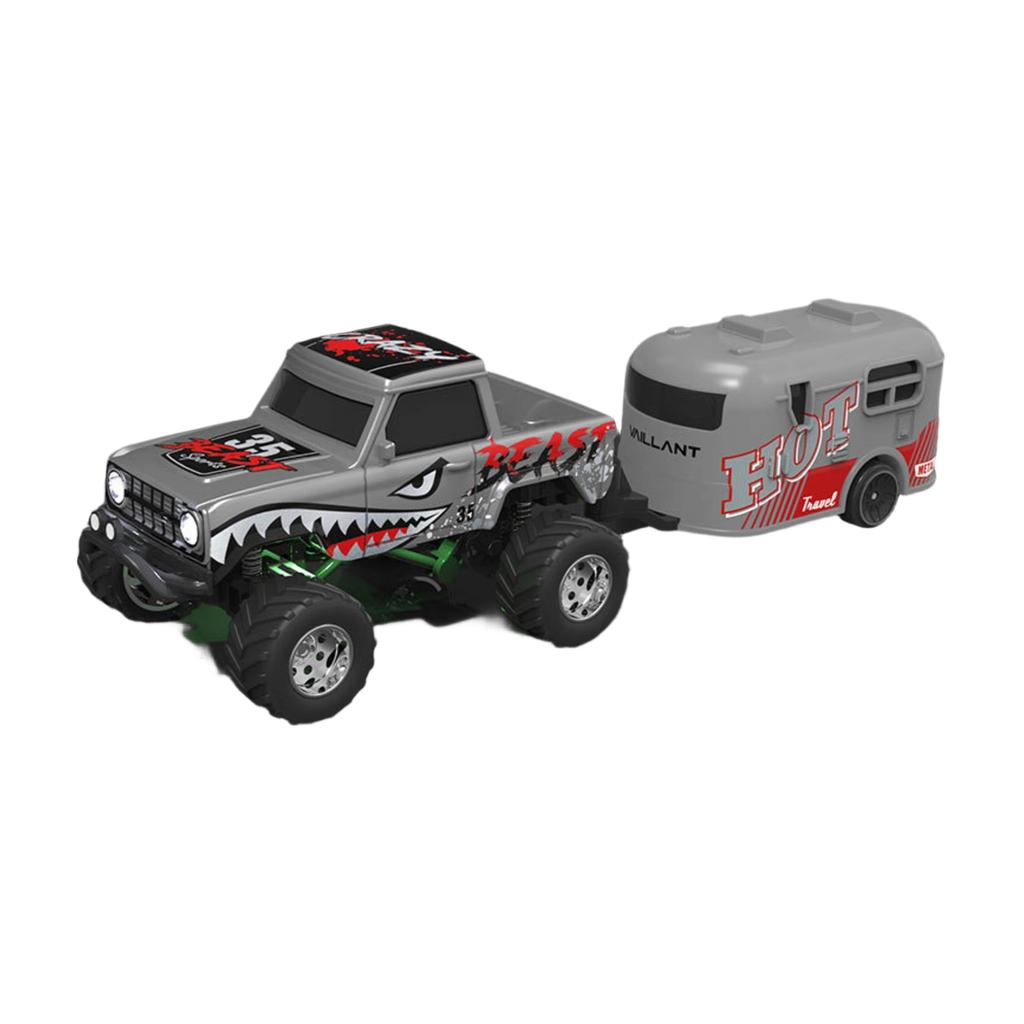 RC Truck, 1:64 Scale Truck With Lights, Remote Control Truck, 2.4GHz Rc Truck, Rechargeable Remote Control Semi Truck With Trailer