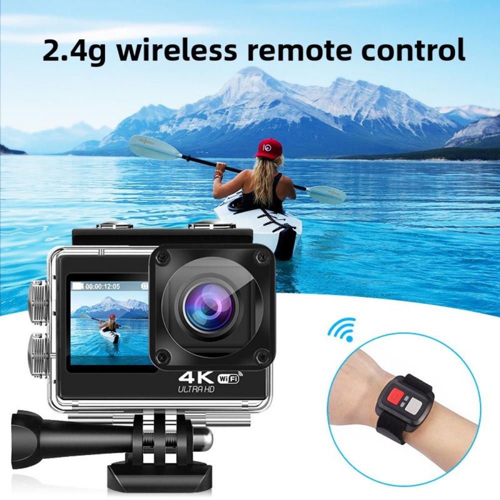 4K Sports Camera Waterproof High Definition Dual Screen Wifi Remote Control Outdoor Shooting Cycling Skiing Underwater Camera