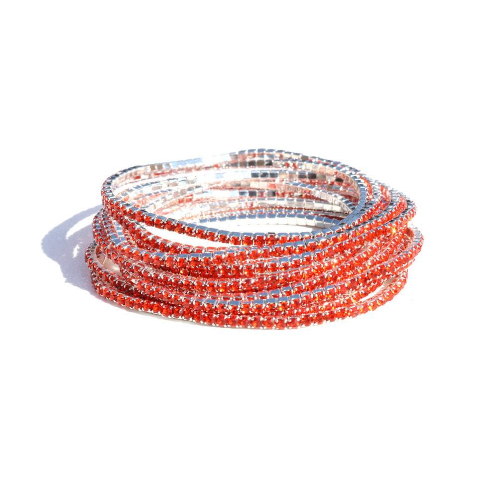 European & American Style Colorful Zircon Diamond Elastic Tennis Bracelet