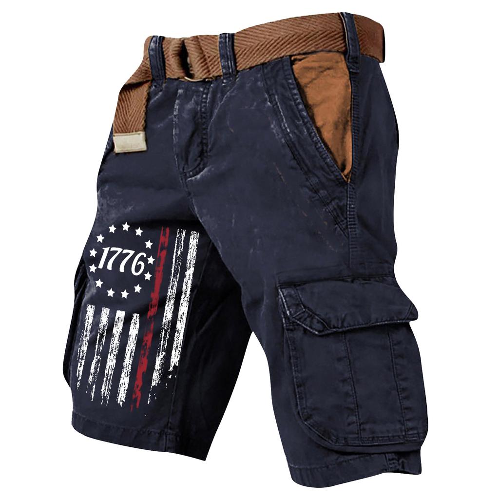 Pantaloncini Cargo Casual Stampati da Uomo per l'Estate con Tasche Multiple