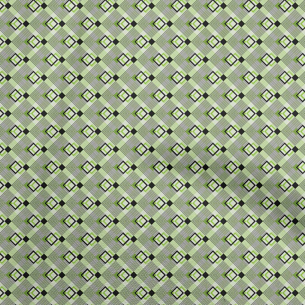 oneOone Cotton Flex Green Fabric Geometric Sewing Craft Projects Fabric Prints By Yard 40 Inch