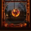 Warm Yellow Glow Pumpkin Hanging Lamp Ghost Silhouette Light  Holiday House Decoration