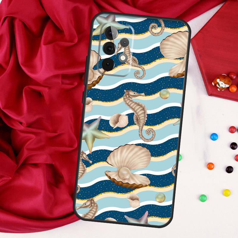 Starfish Seahorse Pattern For Samsung Galaxy A55 A53 A33 A13 A35 A15 A36 A56 A26 A16 A22 A32 A52 A54 A34 A06 A05 Case