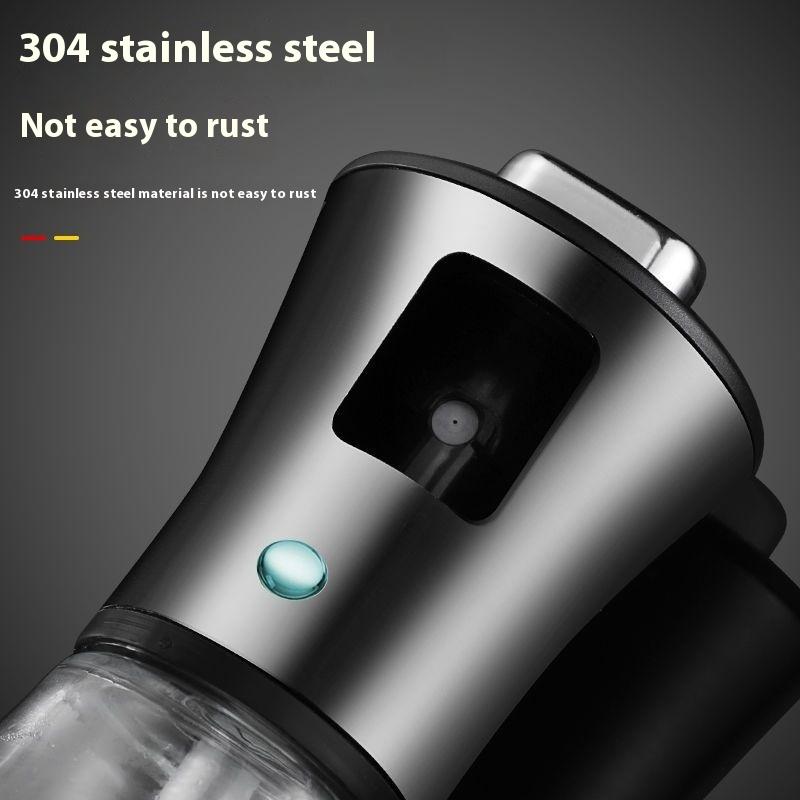 Stainless Steel Barbecue Oil Spray Bottle Spray Oil Pot Household Edible Oil Bottle Glass Control Oil Pot
