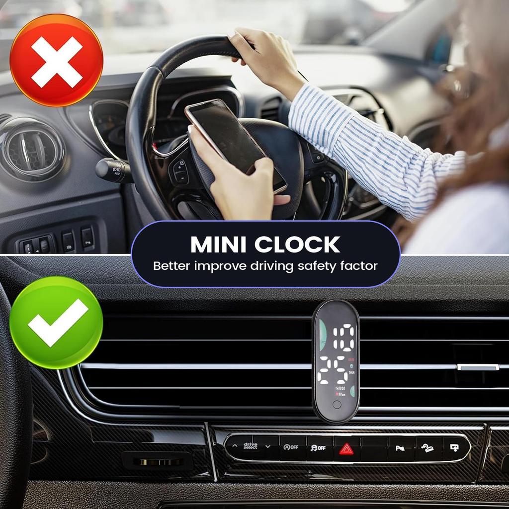 Mini Luminous Stick-On Car Clock Waterproof Motorcycle Dashboard Watch Auto Interior Decor Accessories Led Clocks