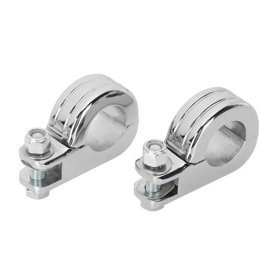 Fußrasten P-Klemmen Montagesatz Aluminiumlegierung Fußstütze Pedal Klemmenhalterung für Motorrad Silber