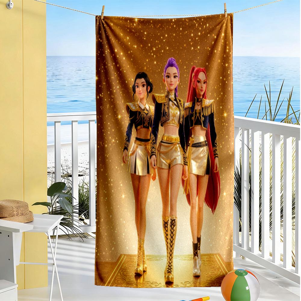 Fantasy Warrior Trio Beach Towel Super Soft Microfiber Quickdry Fabric Comfortable Lightweight Suitable for Swimming, Gym, Camping, Yoga Vacation