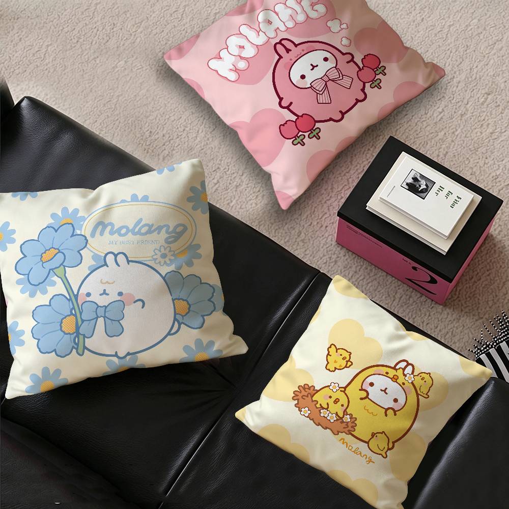 Cartoon Cute M-Molang Maple Design Cushion Cover Happy Autumn Harvest decor Holiday Decorati Pillow Cover