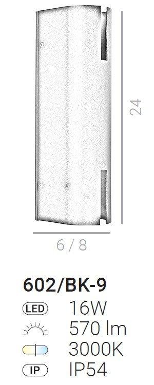 Kinkiet ogrodowy Rovigo 602/BK-9 Italux