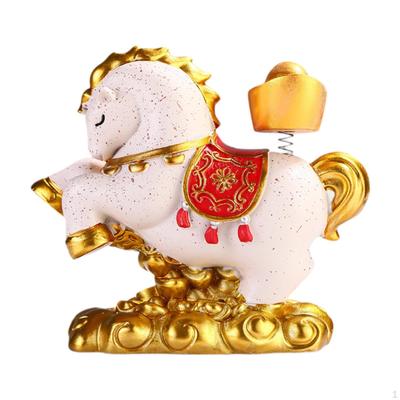 Figurine, Small Horse Sculpture, Animal Figure, Resin Feng Shui Ornament, Creative Craft with Fine