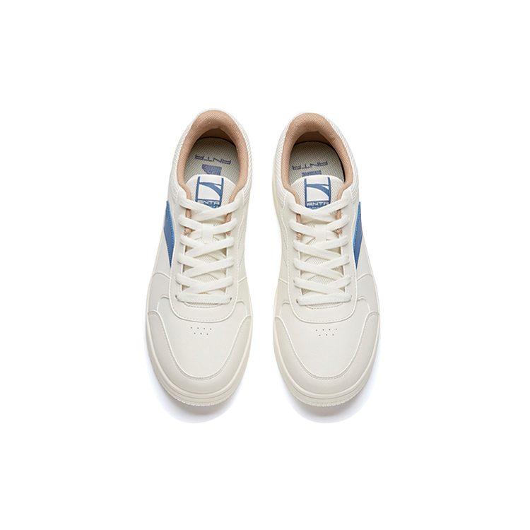 Anta Slip Resistant Cushioning Abrasion Resistant Lightweight Low top Skateboard Shoes Men's White Blue 912128068-5