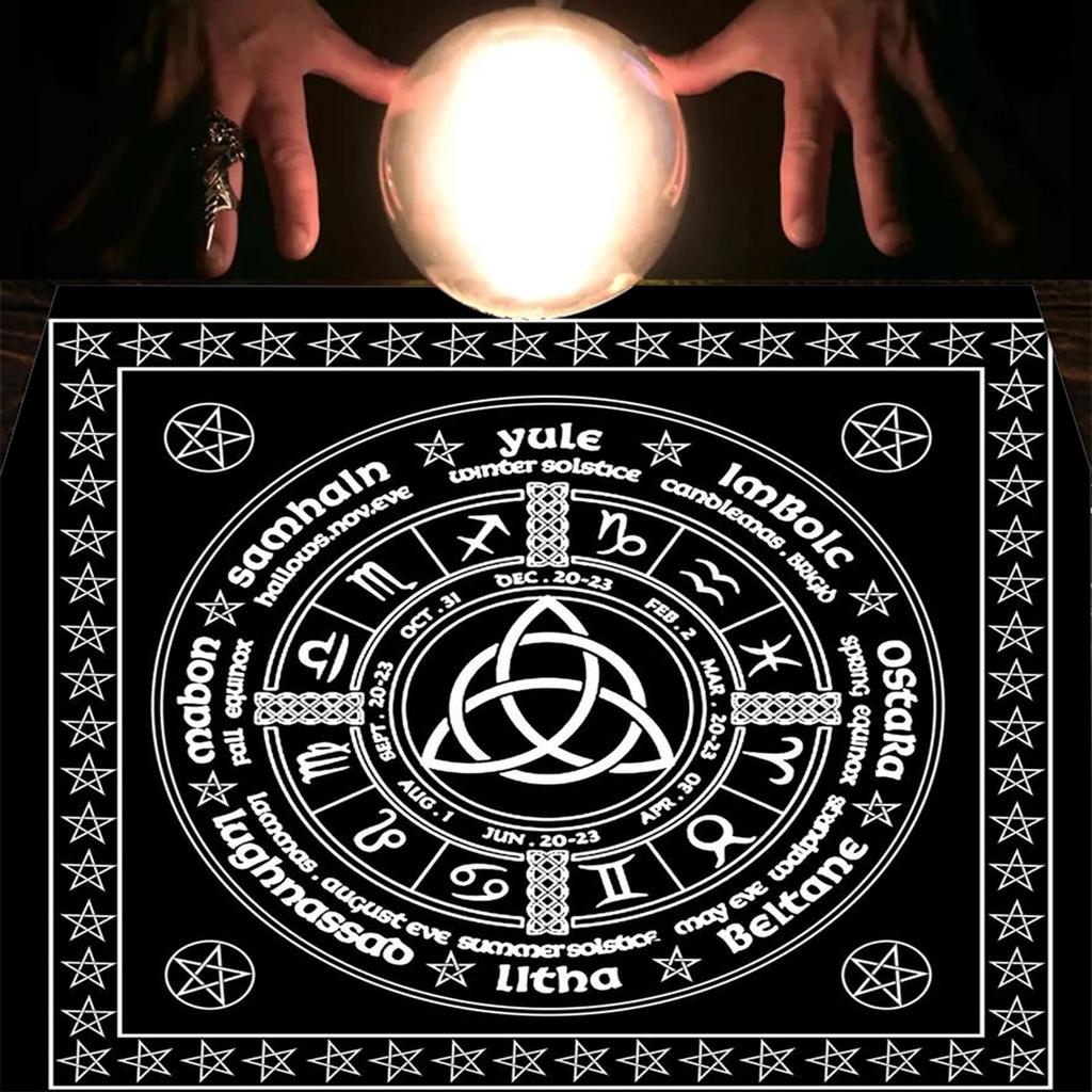 Tarots Tablecloth Rune Divinations Table Cover Astrology Oracles Board Game Mat Square Shape Pendulum Altar Table Cloth