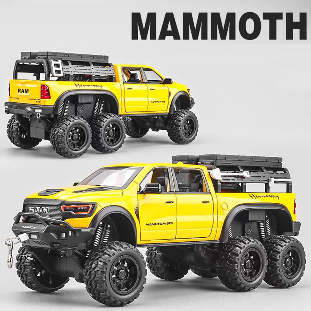 1:24 Mammoth F-150 Raptor Diecast Alloy Model Toy Car Doors Opened Sound Light Pull Back Miniature Vehice Adult Boy Fashion Gift