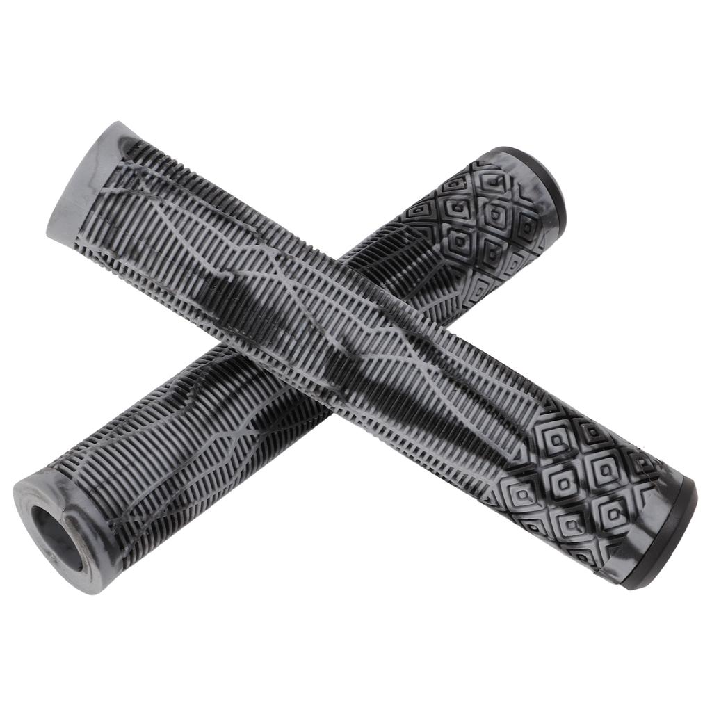 MTB Bicycle Grip 22.2mm TPE Rubber Handlebar Cover Soft Antislip Handle Grip with Lock Bar EndGray Black