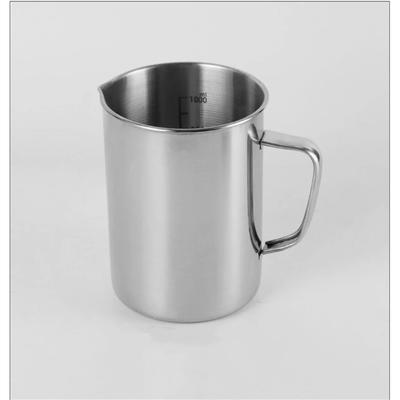 Tazza Misuratrice in Acciaio Inossidabile 1000ml Becher Graduato con Manico e Scala Brocca per Schiuma di Latte Brocche per Espresso per Bar Festa Caffè