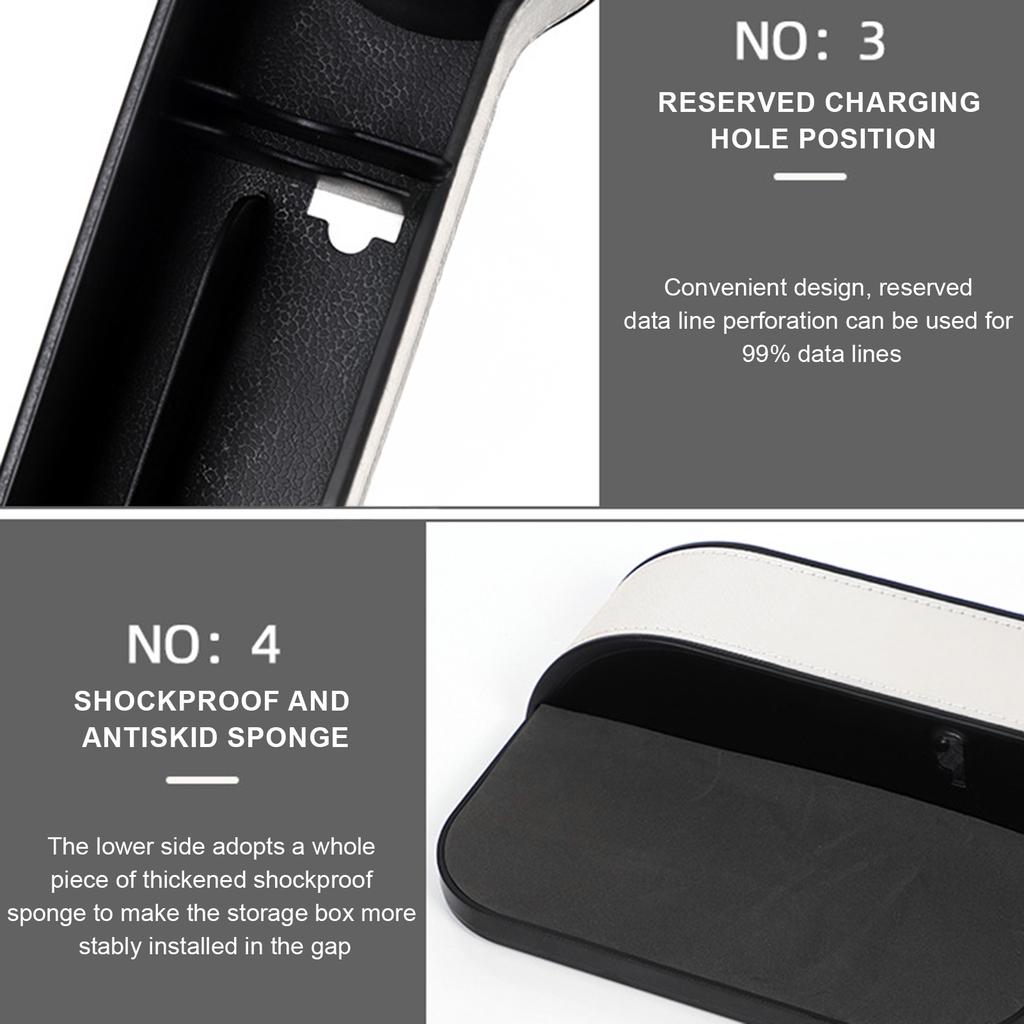 Universal Car Seat Gap Organizer Adjustable Leather Cup Holder Gap Bag Suitable for Cell Phones Sunglasses