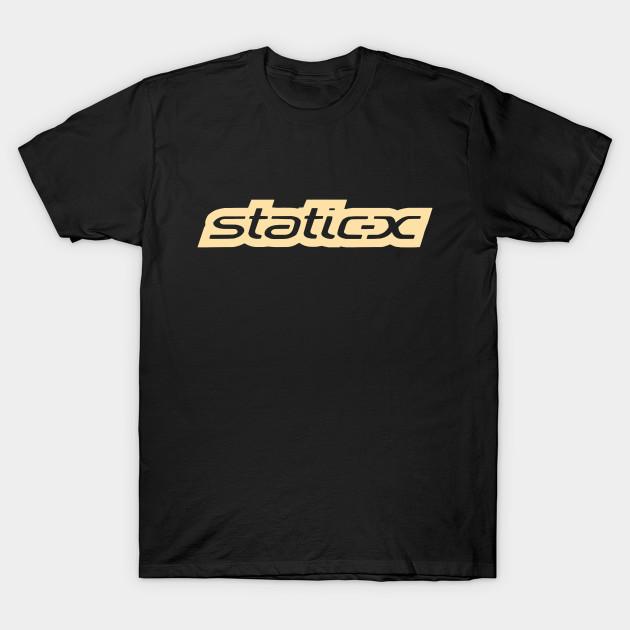 

Men Black Print T-shirt Static-X No-Cut Transfer Paper Print Cotton Tshirt 4XL чорний