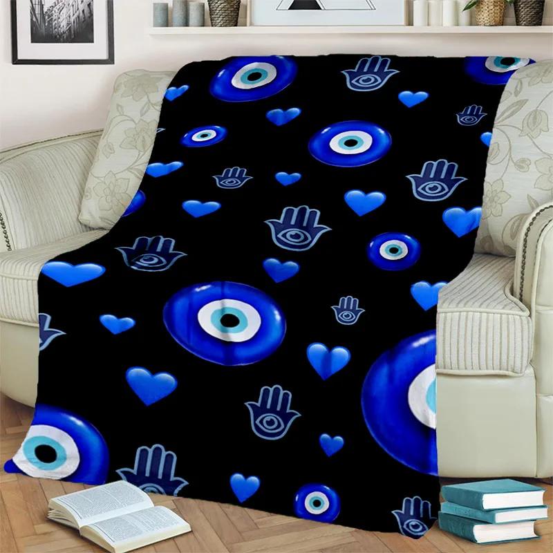 3D Evil Eye Nazar Tree of Life HD Blanket,Soft Throw Blanket for Home Bedroom Bed Sofa Picnic Travel Office Cover Blanket Kids