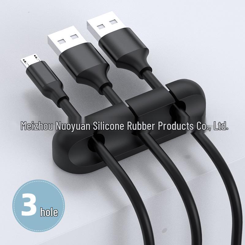 Silicone Cable Protector & Organizer: Self-adhesive Desktop & Car Clip Winder for Cables