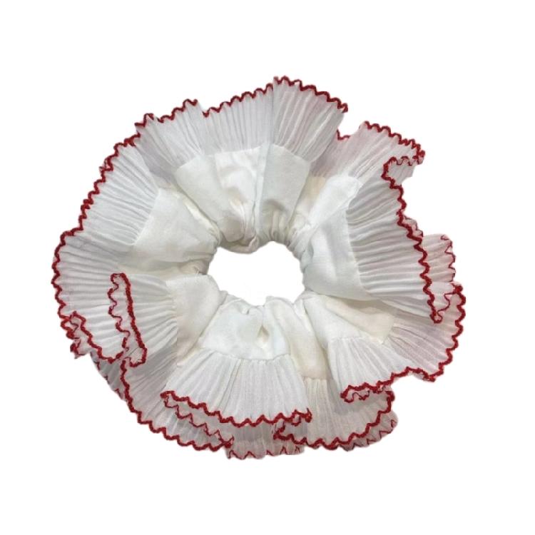 Lace Trim Hair Scrunchies for Women and Girl Aesthetic Hair Elastic Hair Tie Oversized Hair Circle for Everyday Wear