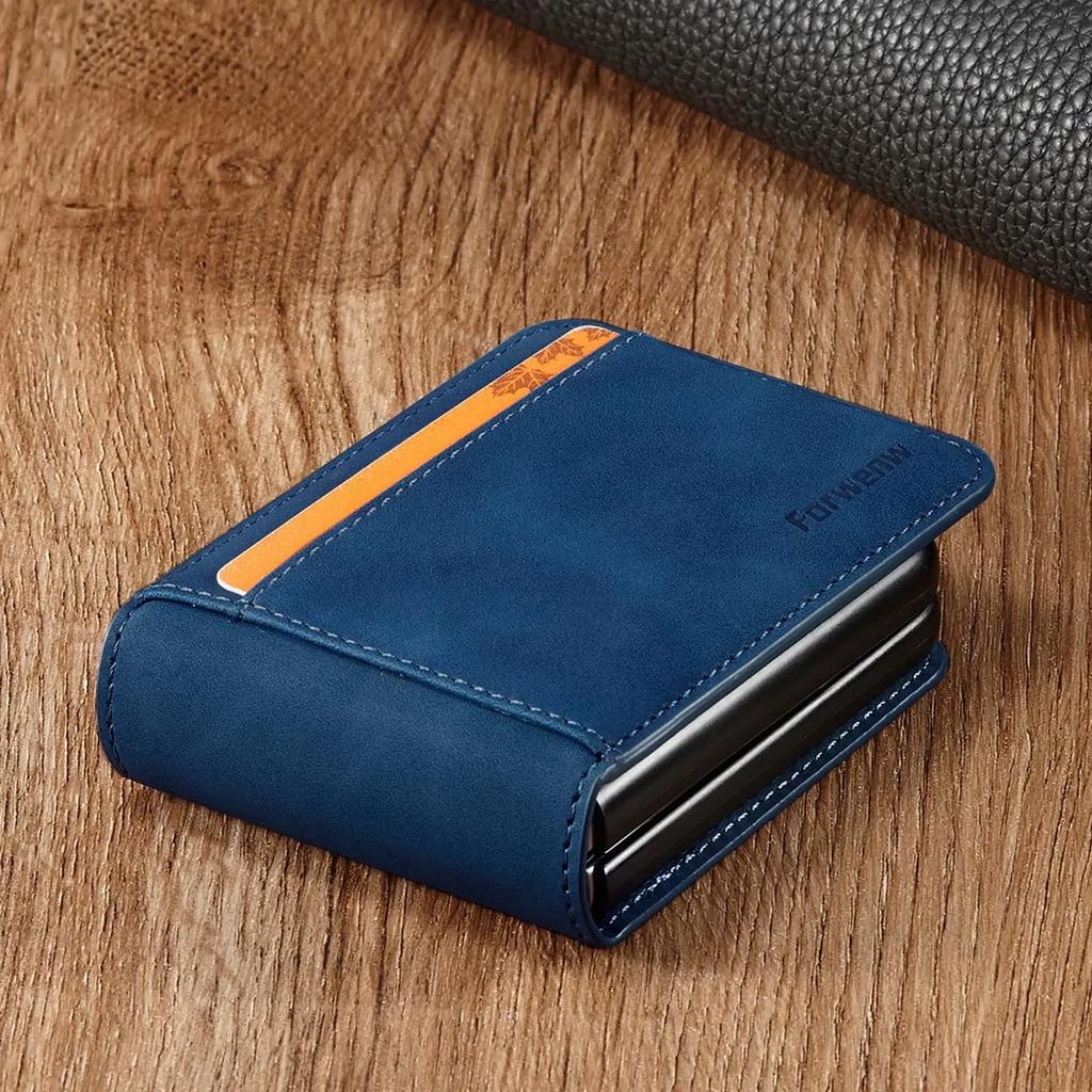 Ultra Thin Flip Leather Cover for Samsung Galaxy Z Flip 7 FE 6 5 4 3 Flip7 Flip6 5G Card Solt Holder Wallet Magnetic Phone Case