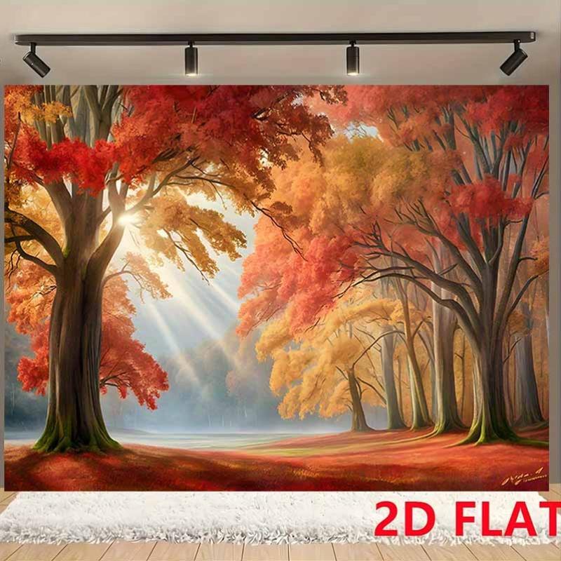 2D Plane, 1 Piece. Autumn Maple Leaf Pumpkin Thanksgiving Background Banner Banner Set