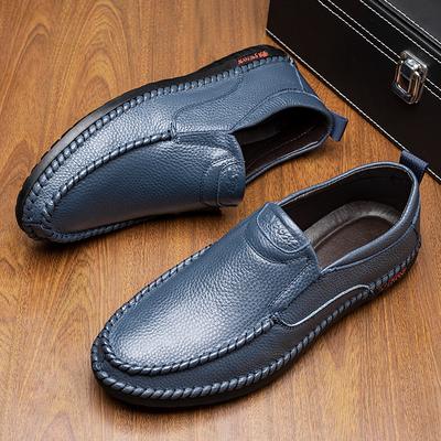Echtes Leder Schuhe Männer Loafer Flache Kuh Leder Mann Fahren Schuhe Marke Herren Casual Schuhe Männlichen Schuhe Schwarz Blau