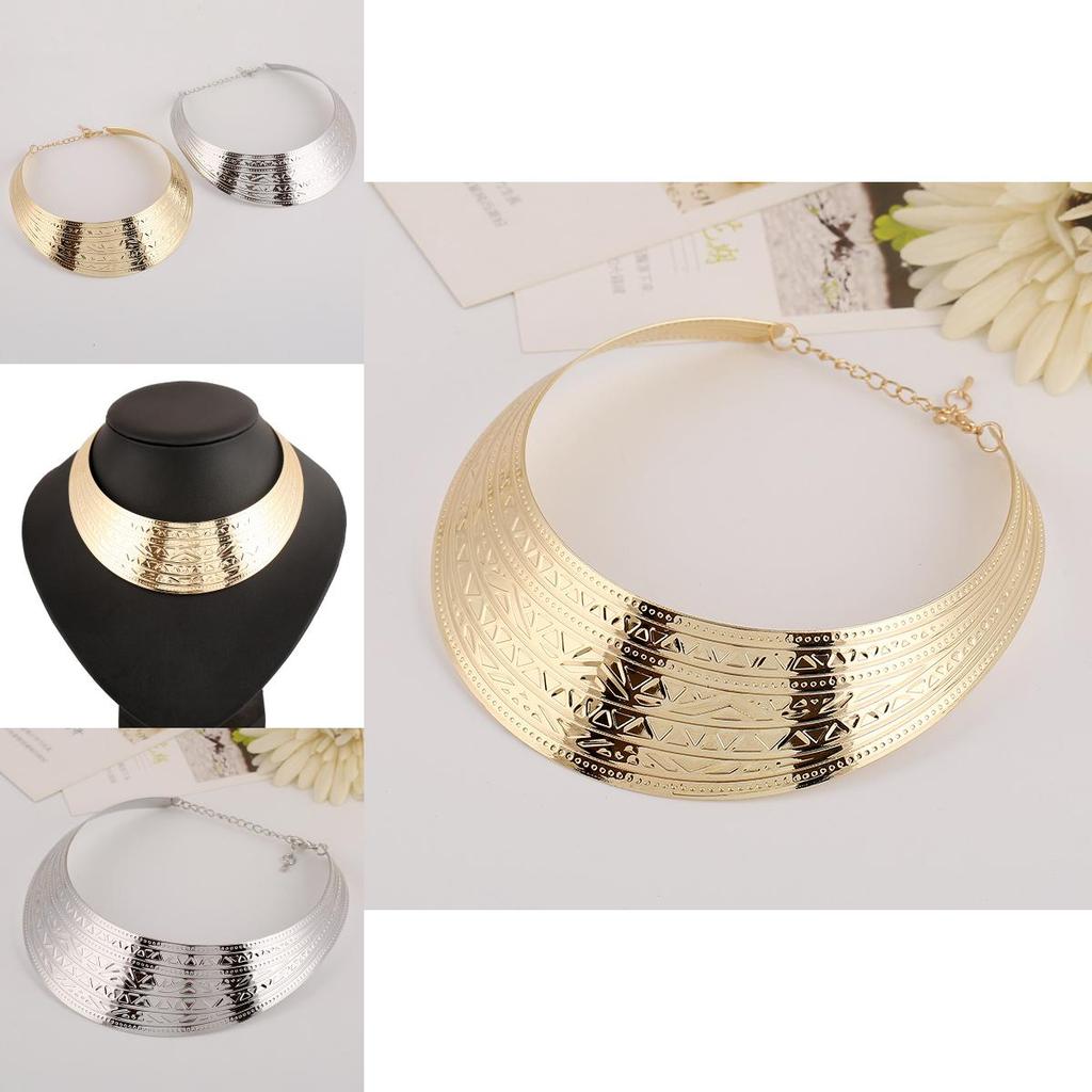 European Style Metal Geometric Necklace With Electroplated Finish For Women And Men