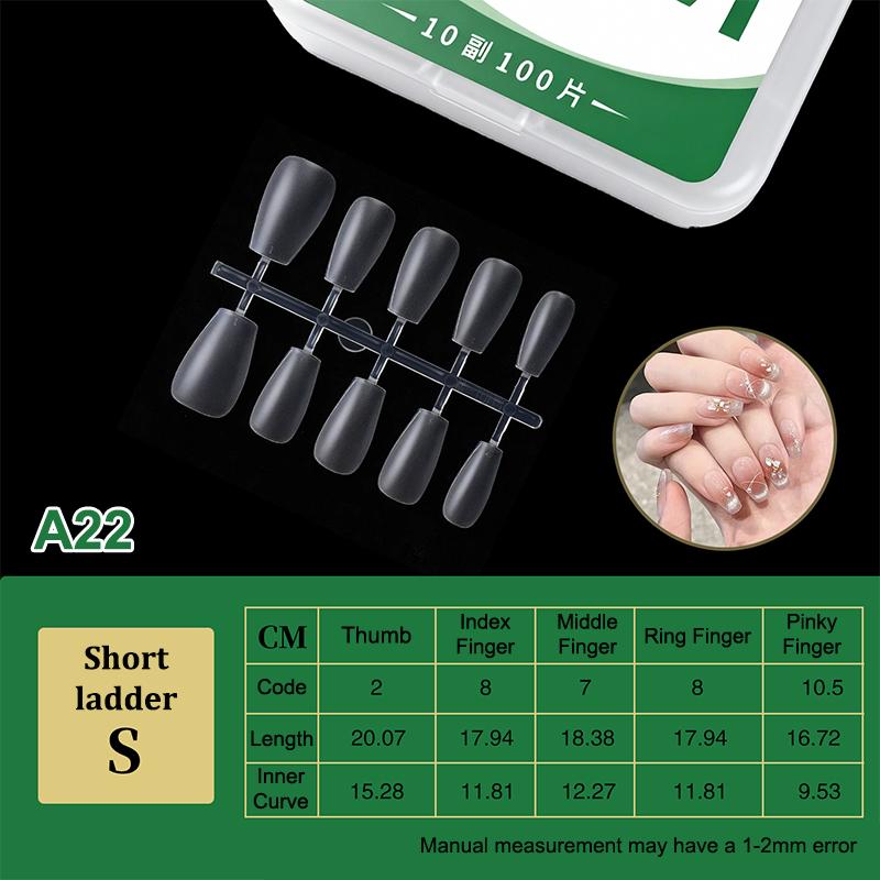 100Pcs/Box Matte Fake Nails No Polishing Press On False Nails Medium Short Design High Matt Soft Gel Nail Tips For Extension