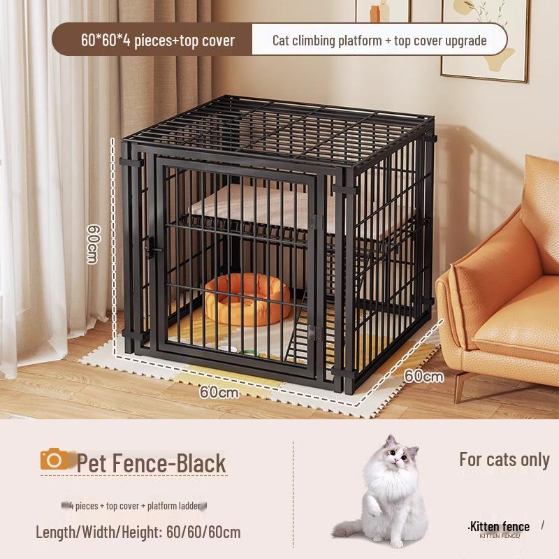 Cage pour chien de taille moyenne et grande avec clôture supérieure - Maison-villa pour chat et chien, Assemblage libre pour chats et chiens