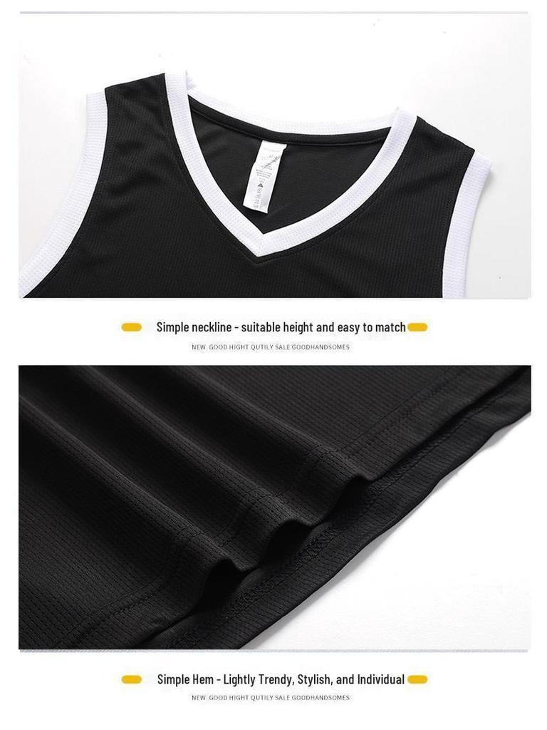 Men's 2026 Summer Sleeveless Ice Silk Basketball Training Vest and Shorts Set - Quick Dry and Loose Fit