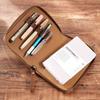 Leather 5-Slot Pen Bag Creative Diary Stationery 2025 Zipper Wrap for Hobonichi/ Stalogy/ Midori