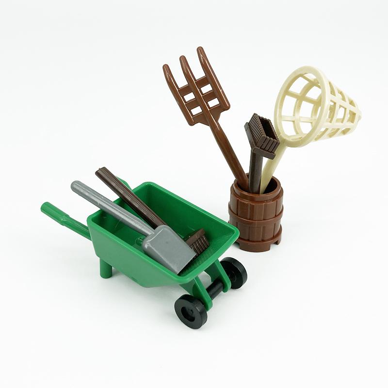 Food Building Blocks City Friend Accessories Bread Chips Roast Chicken Pizza Hot Dog Fish Fruit Carrot Basket Classic MOC Bricks