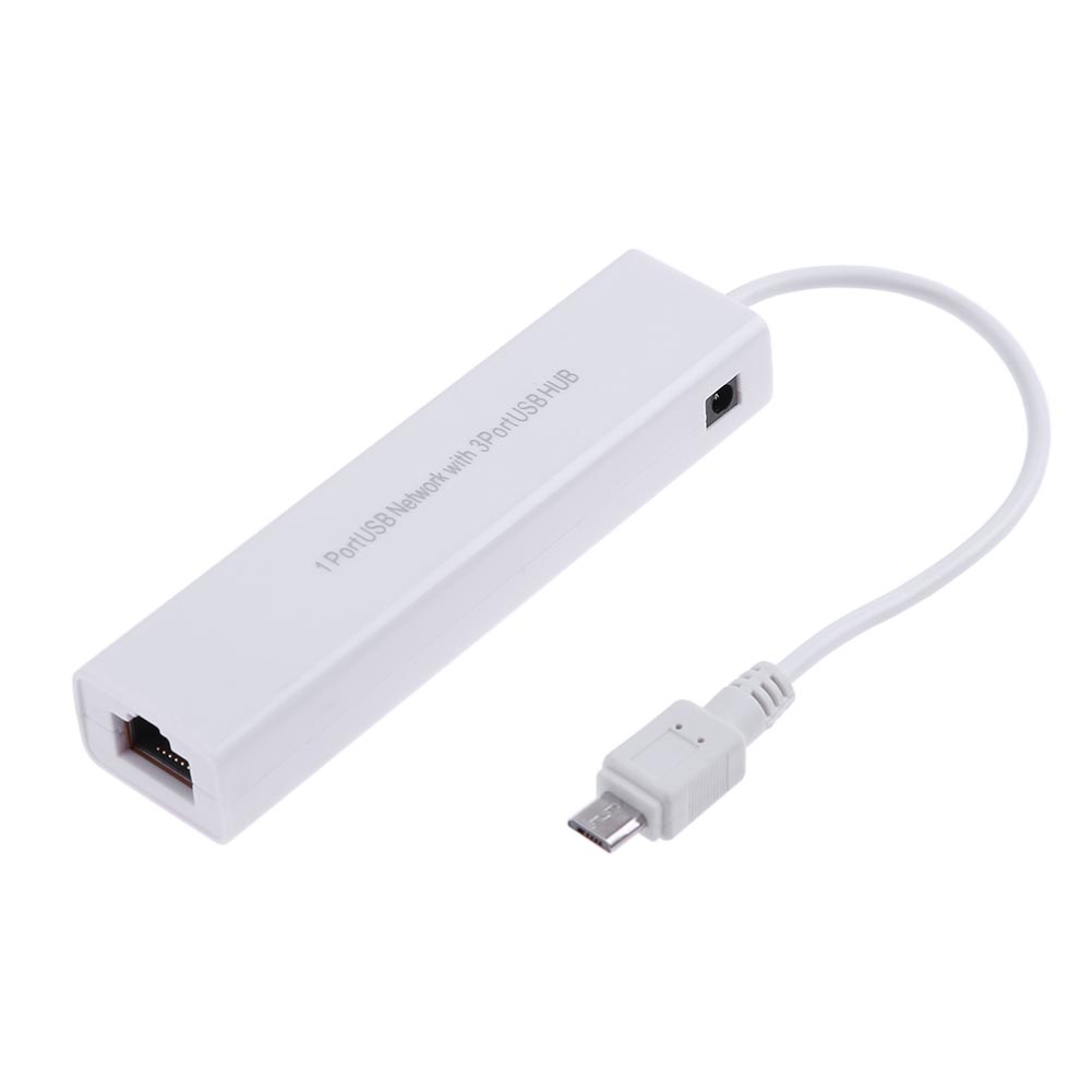 

OTG 3-портовий USB 2.0 Хаб 10/100 Мбіт/с Micro USB до RJ45 LAN Адаптер Мережева карта China Mainland