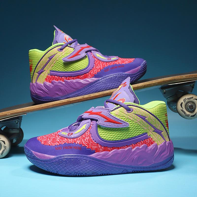 Three-ball 5th Generation Personalized Velcro MD Rubber Sole Basketball Shoes Boots Youth Training Game Sports Shoes